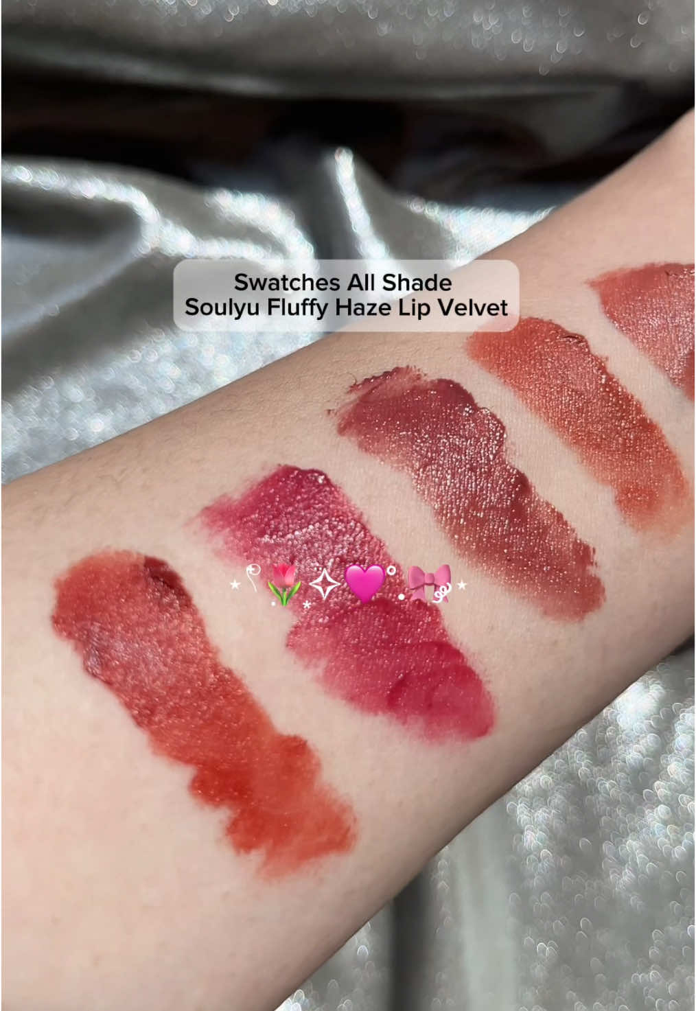 Swatches all shade Soulyu Lip Velvet!!!! #lipvelvet #soulyu #beauty #fluffyhaze #lipvelvetsoulyu #swatches #colorswatch #cooltone #warmtone #lipproduct #recommendations #fyp #foryou #xzbcya 