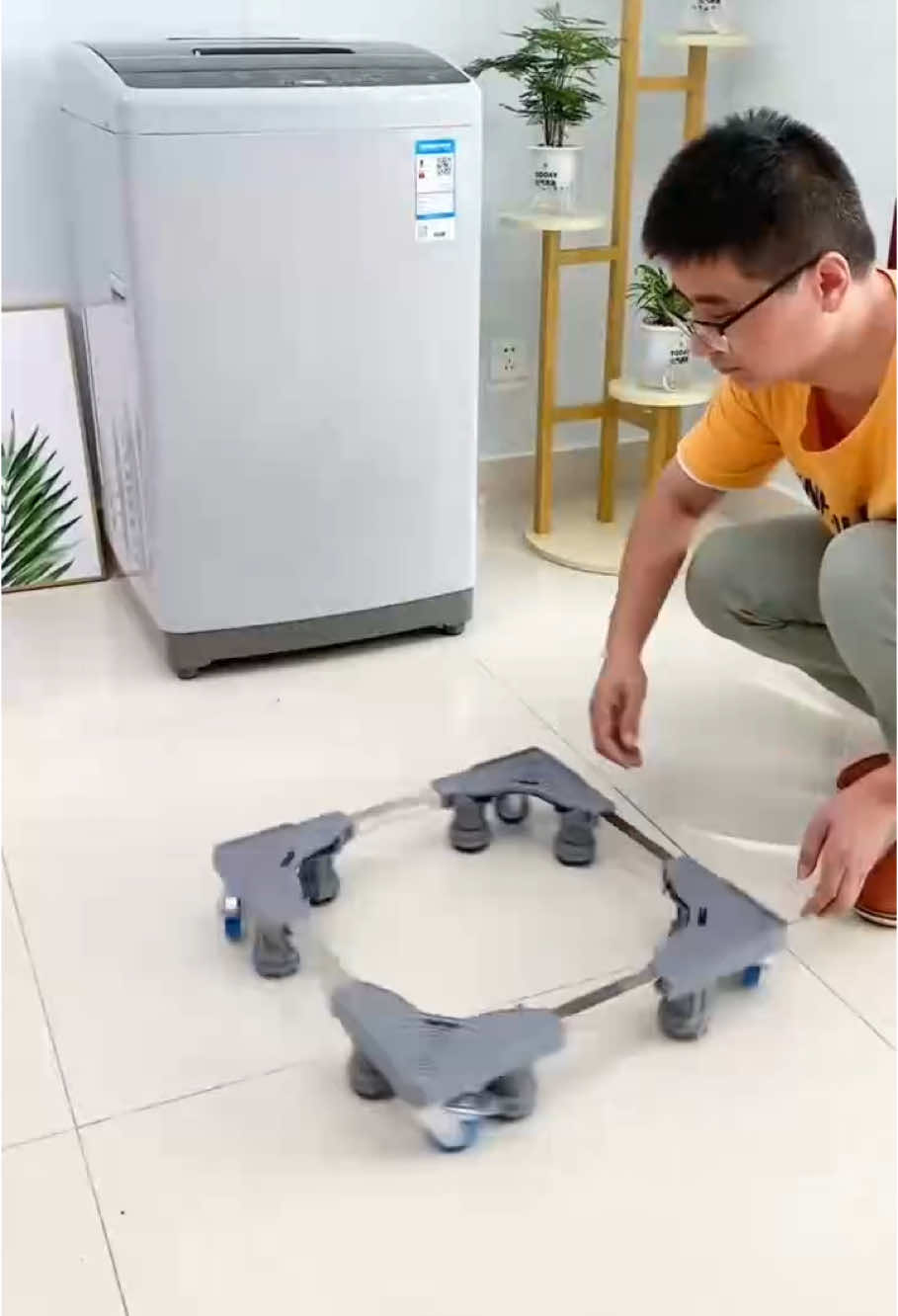 Cushion the washing machine refrigerator at home with this # washing machine base can be moved at will, cleaning is also convenient # washing machine base universal wheel # cleaning is very convenient # strong and durable # put away good things at home#fyp #foryou #philippines #goodthings #LifeHack 