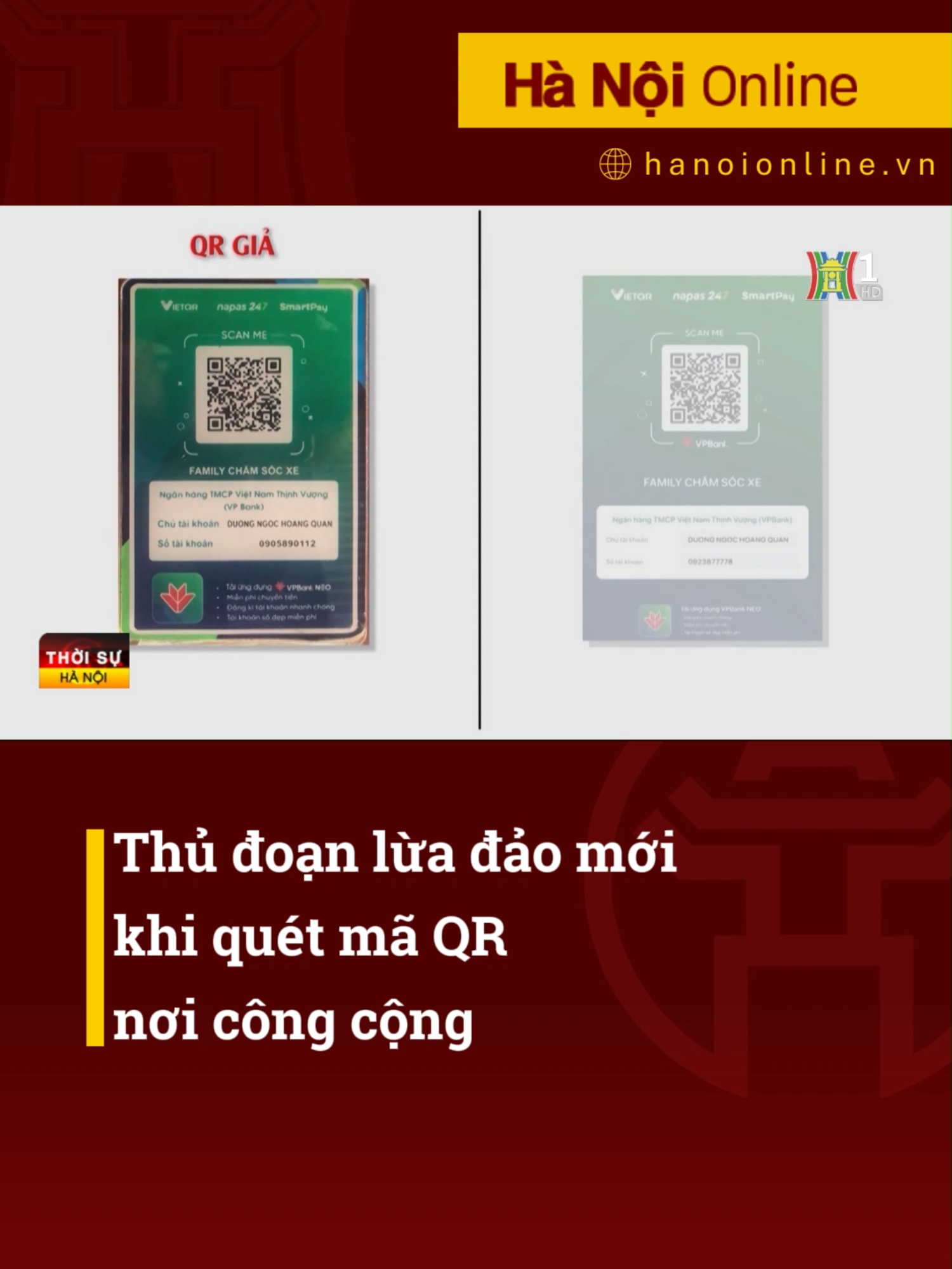 Thủ đoạn lừa đảomới khi quét mã QR tại nơi công cộng. #htvdaihanoi #daihanoi #tiktoknews #luadao #qrcode