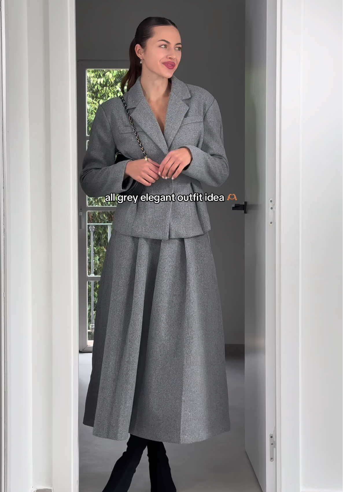 all grey elegant outfit idea from @sunfereoffical - IRIS15 gives 15% off for everything  Winter outfit ideas | women Classy Outfits | Winter Fashion Trends  #winterfashion #outfitidea #winteroutfit #greyoutfit #elegantstyle #classystyle 