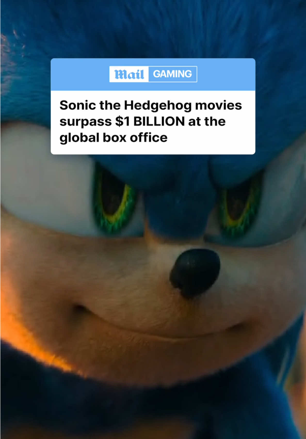 The 'Sonic the Hedgehog' films have surpassed $1 billion in the global box office. The third film grossed over $312 million, contributing to the franchise total of $1.037 billion on top of the other films which generated $181 million. Paramount has announced development for a fourth film. #sonicthehedgehog #sega #paramount #movie #gaming 