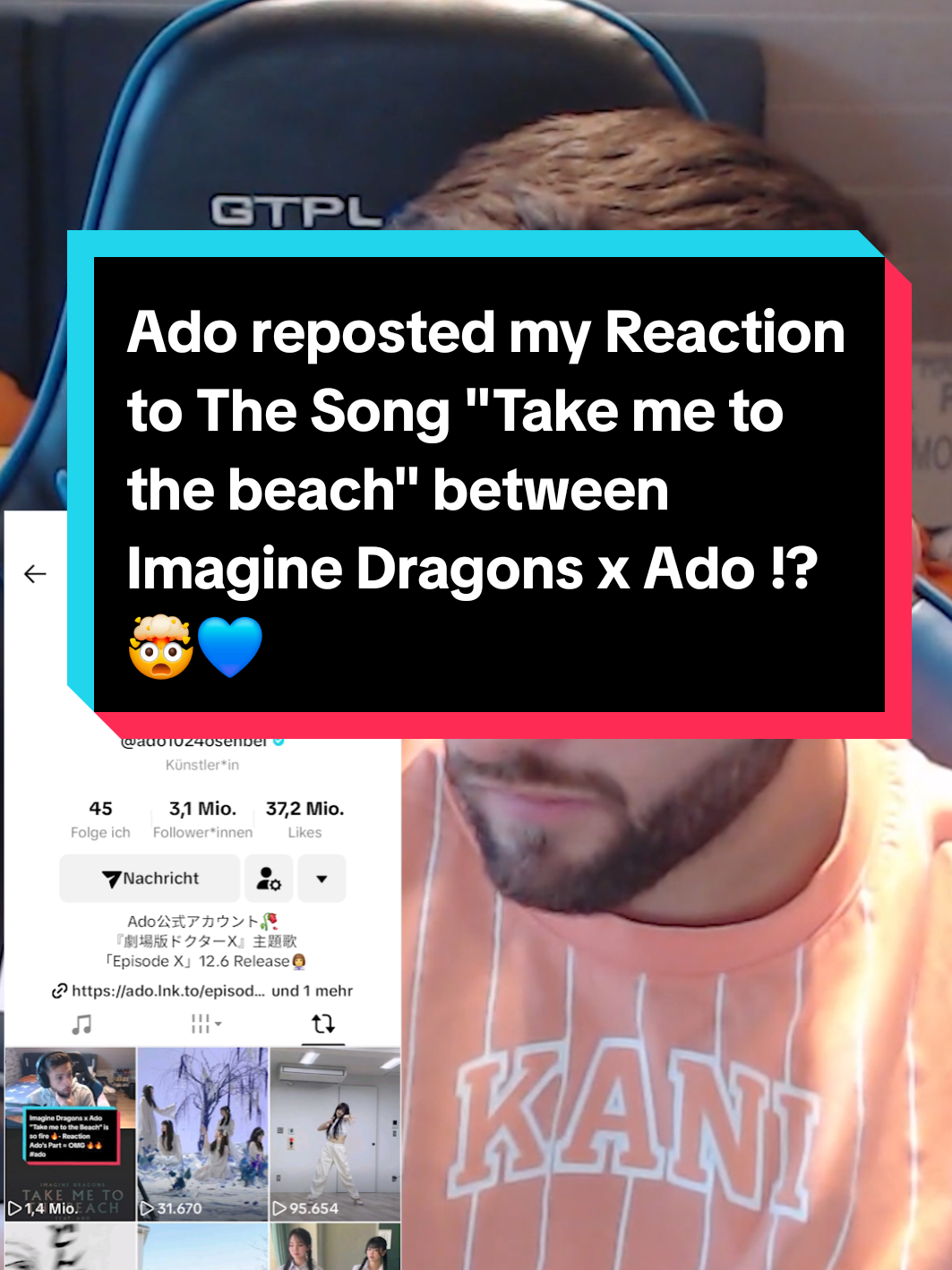 Ado reposted my Reaction to The Song 