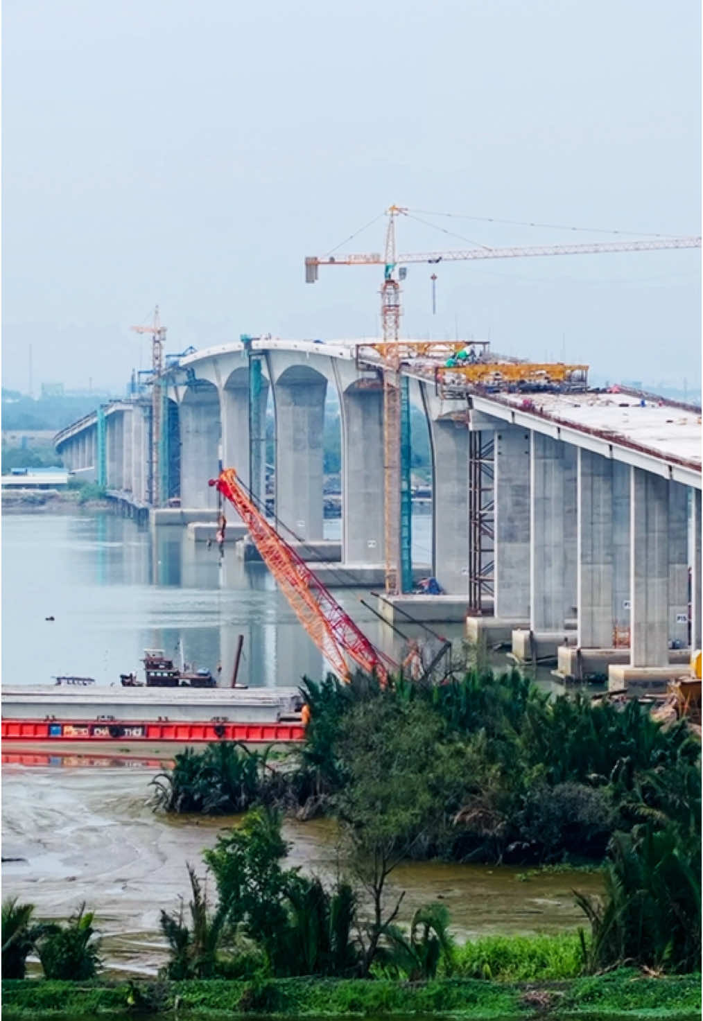 CÂU NHƠN TRẠCH, this bridge in Vietnam still under construction will connect Ho Chi Min City and Đồng Nai province soon. #caunhontrach #neodrone29 #dongnai #bridge