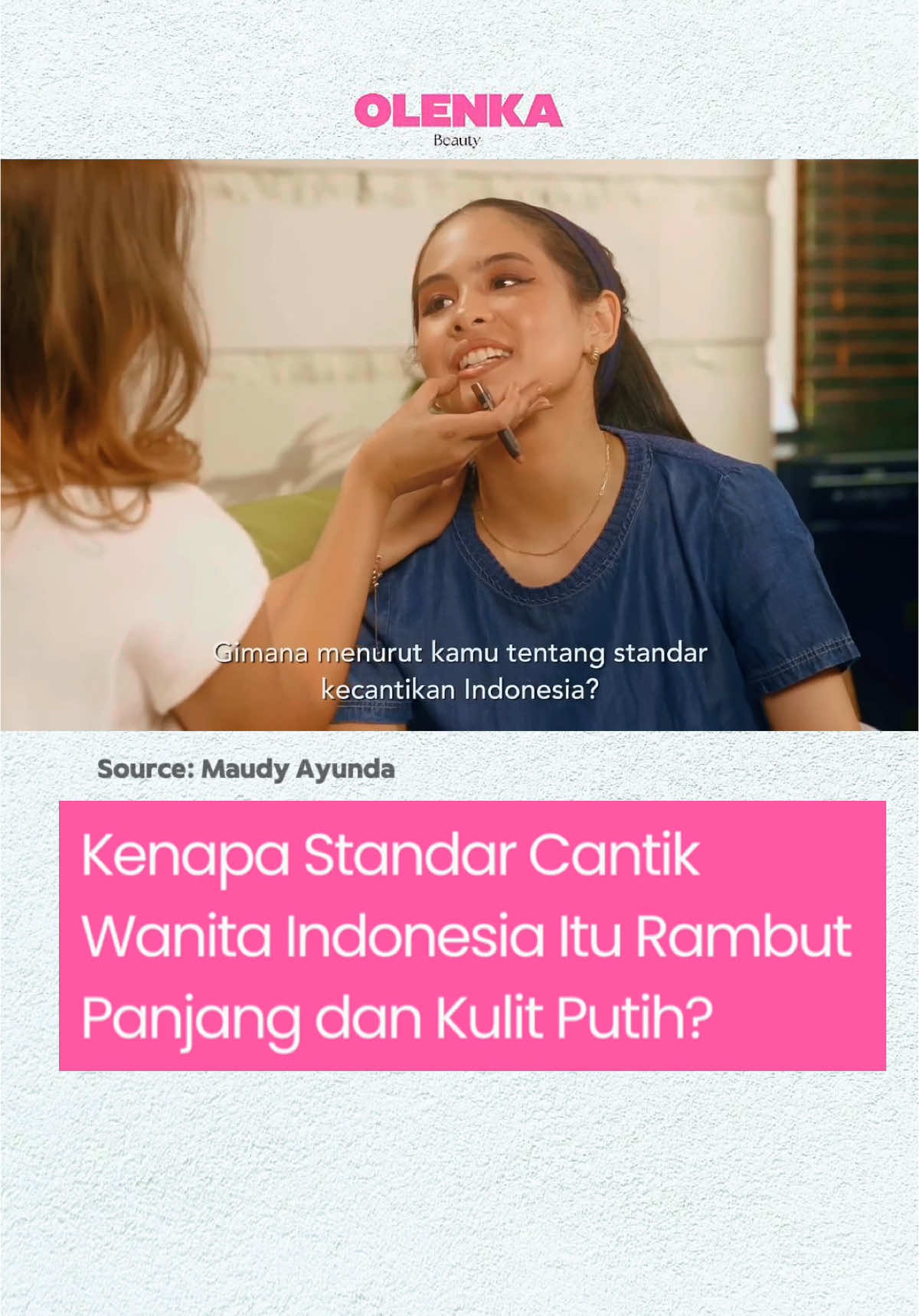 Aktris dan penyanyi Maudy Ayunda berbincang dengan sang adik, Amanda Khairunnisa, soal standar kecantikan wanita Indonesia. Mereka menelusuri sekaligus mempertanyakan standar cantik wanita Indonesia seperti kulit putih dan rambut panjang. Menurut sang adik, standar tersebut berakar pada kolonialisme. #StandarCantik #MaudyAyunda #AmandaKhairunnisa #WanitaCantik