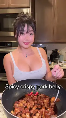 Spicy crispy pork belly 😋❤️❤️ what should i make next #recipe #viral #cooking #mukbangs #whatieatinaday  #fyp
