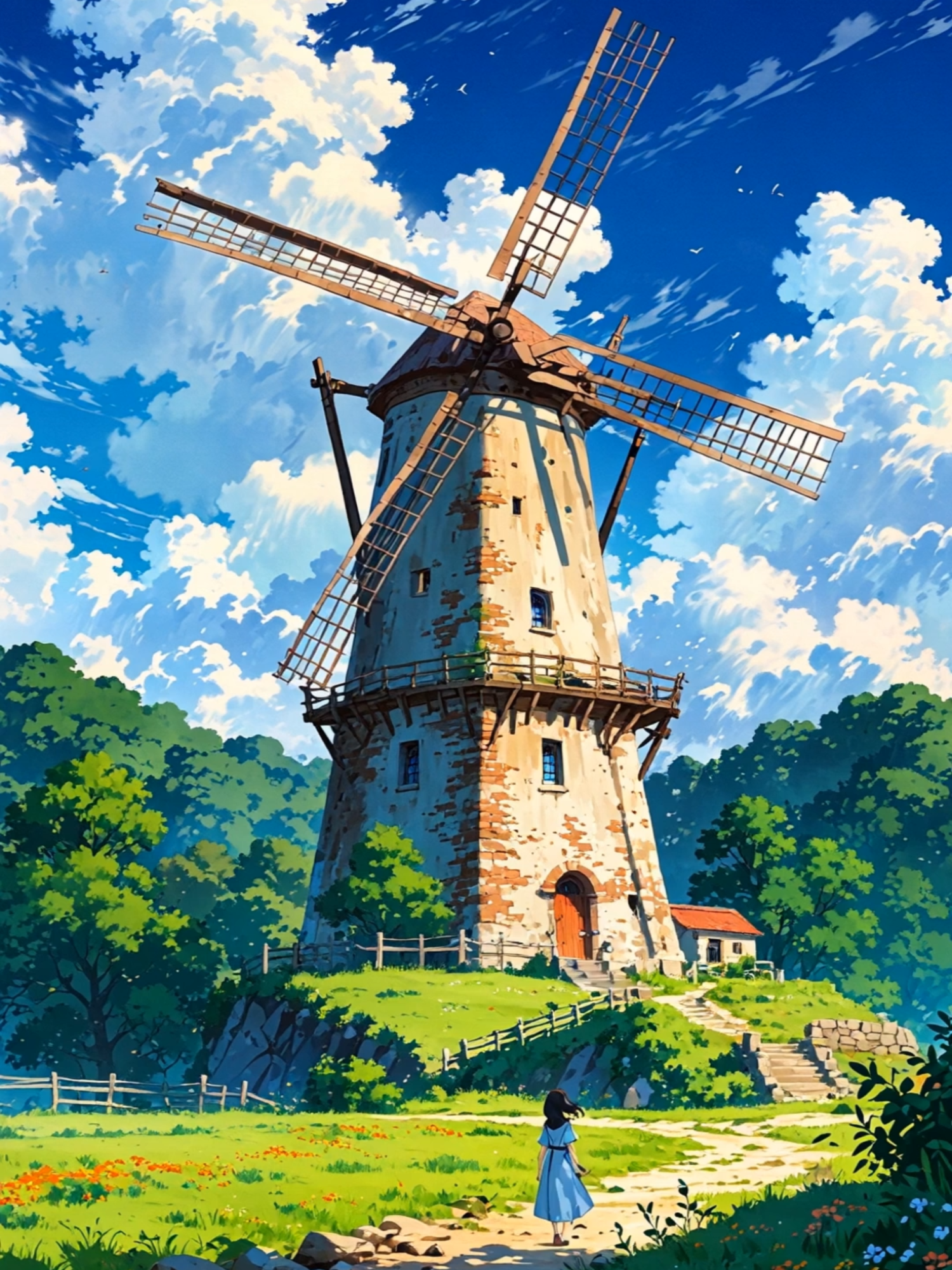 Like the windmill, life moves at its own pace. 🌬️ Keep spinning, no matter how slow. Your journey is beautiful. 💖✨ #AnimeLiveWallpaper #KeepSpinning 🌟 #AnimeAesthetics 🎨 #livewallpaper 🌌 #StayMotivated 💪 #AnimeInspiration 🌸 #WindmillDreams 🌀 #AestheticMotivation