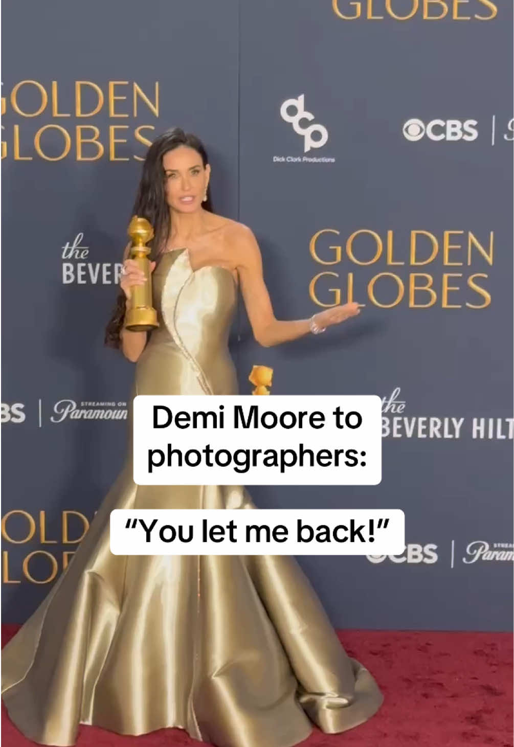 That’s Golden Globe WINNER Demi Moore to you!!! #demimoore #goldenglobes 