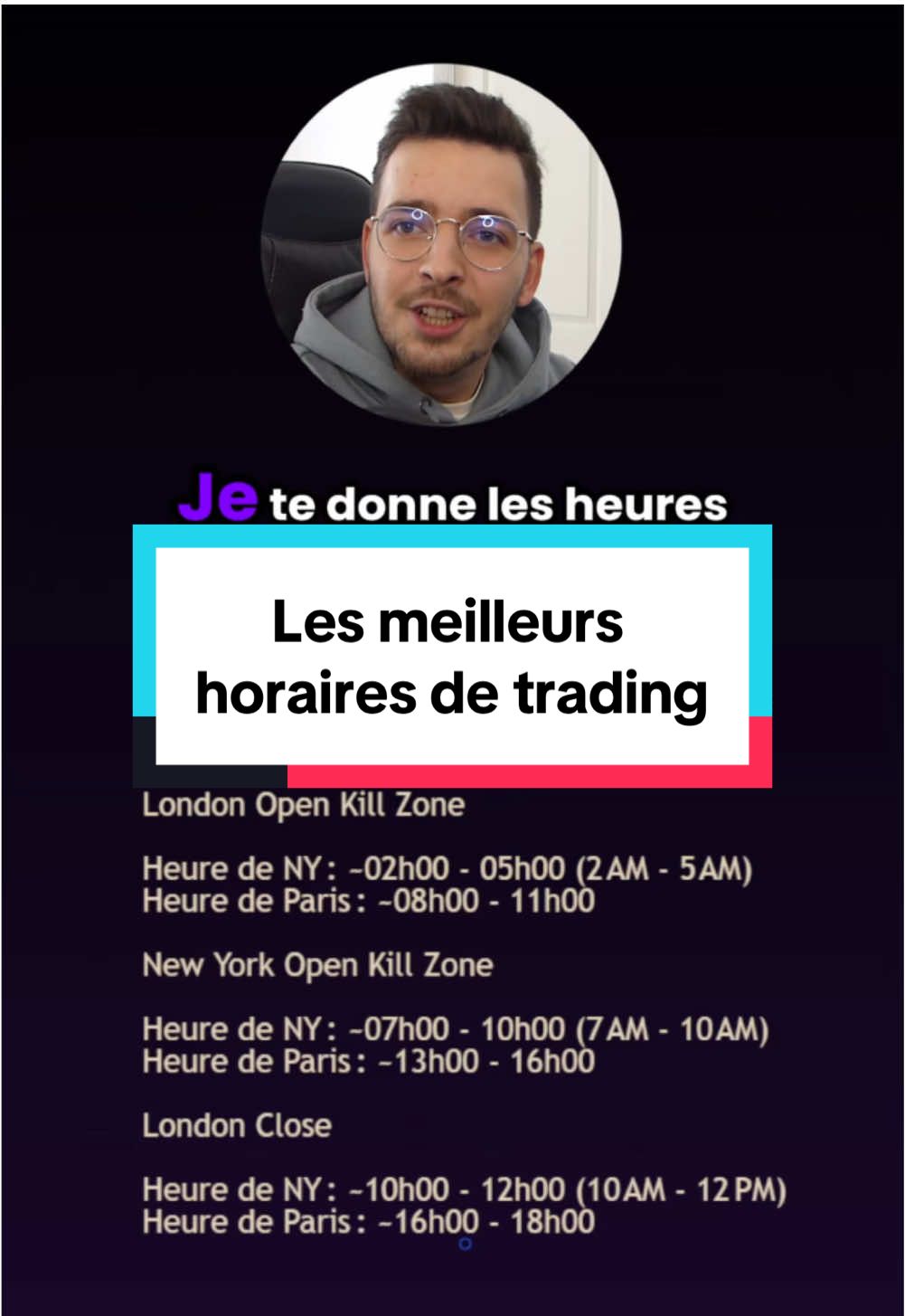 Les horaires des sessions en trading : un facteur clé pour vos analyses ⏰  Je vous explique les différentes sessions de trading leurs horaires, et leurs spécificités. Une connaissance essentielle pour tout trader sérieux ! 🎯 #HorairesDeSessions #TradingFR #AnalyseTechnique #ForexTrading #FormationTrading #StratégieDeTrading #PriceAction #Volatilité #TradingEducation #MarchésFinanciers