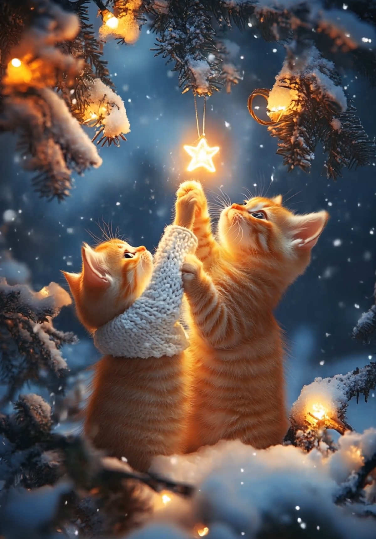 🎥✨ “When the stars align… for cats!” 🌟🐾 These curious kitties just met the stars, and their reactions are priceless! 😻 From wide-eyed wonder to pawing at the twinkling lights, it’s like they’re making wishes on every sparkle. #cozycat #TooCuteToHandle #catlovers #ilovecats #cozyvibes #midjourneyart #aicat #cutepetsoftiktok #cattiktok 