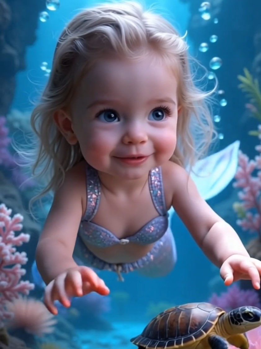 Titel: Magical Baby Mermaids Underwater 🐚✨ #BabyMermaid #UnderwaterMagic #FantasyWorld #SurrealArt #CuteMermaid #OceanDreams #MagicalVibes #MermaidBaby #DreamyScene #UnderwaterParadise #HappyMermaids #ColorfulOcean #FantasyVibes #MermaidFantasy #SeaCreatures #OceanBeauty #WhimsicalWorld #GlitteringOcean #UnderwaterWonderland #MagicalCreatures #fyp 