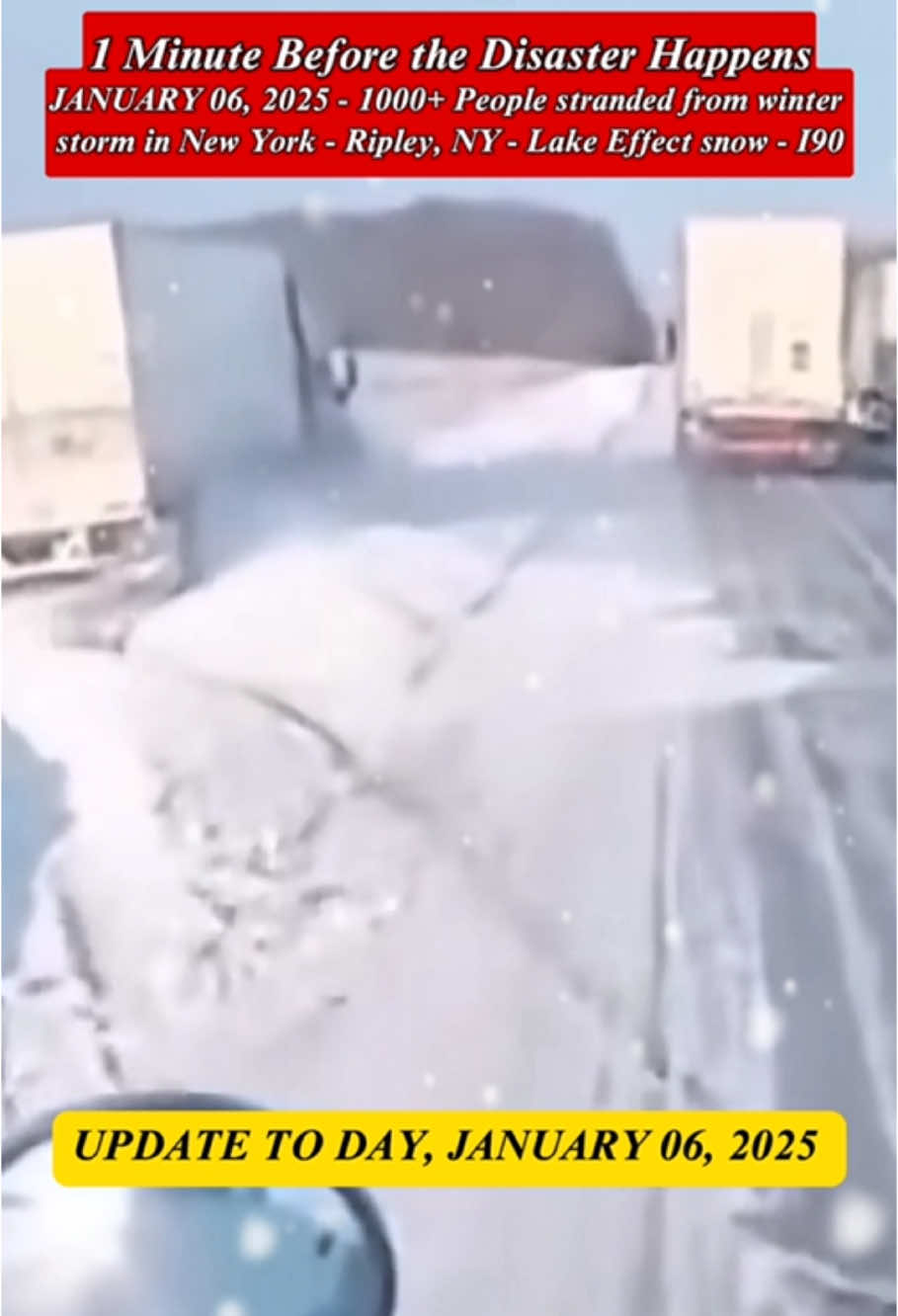 JANUARY 06, 2025 - 1000+ People stranded from winter storm in New York - Ripley, NY - Lake Effect snow - I90 #snow #heavysnowfall #snowstorm #winter #winterstorm #winterdriving #wind #disaster #severeweather #weather #news #lakeeffectsnow #people #stranded #I90 #Ripley #NewYork #USA #foryou #viral 