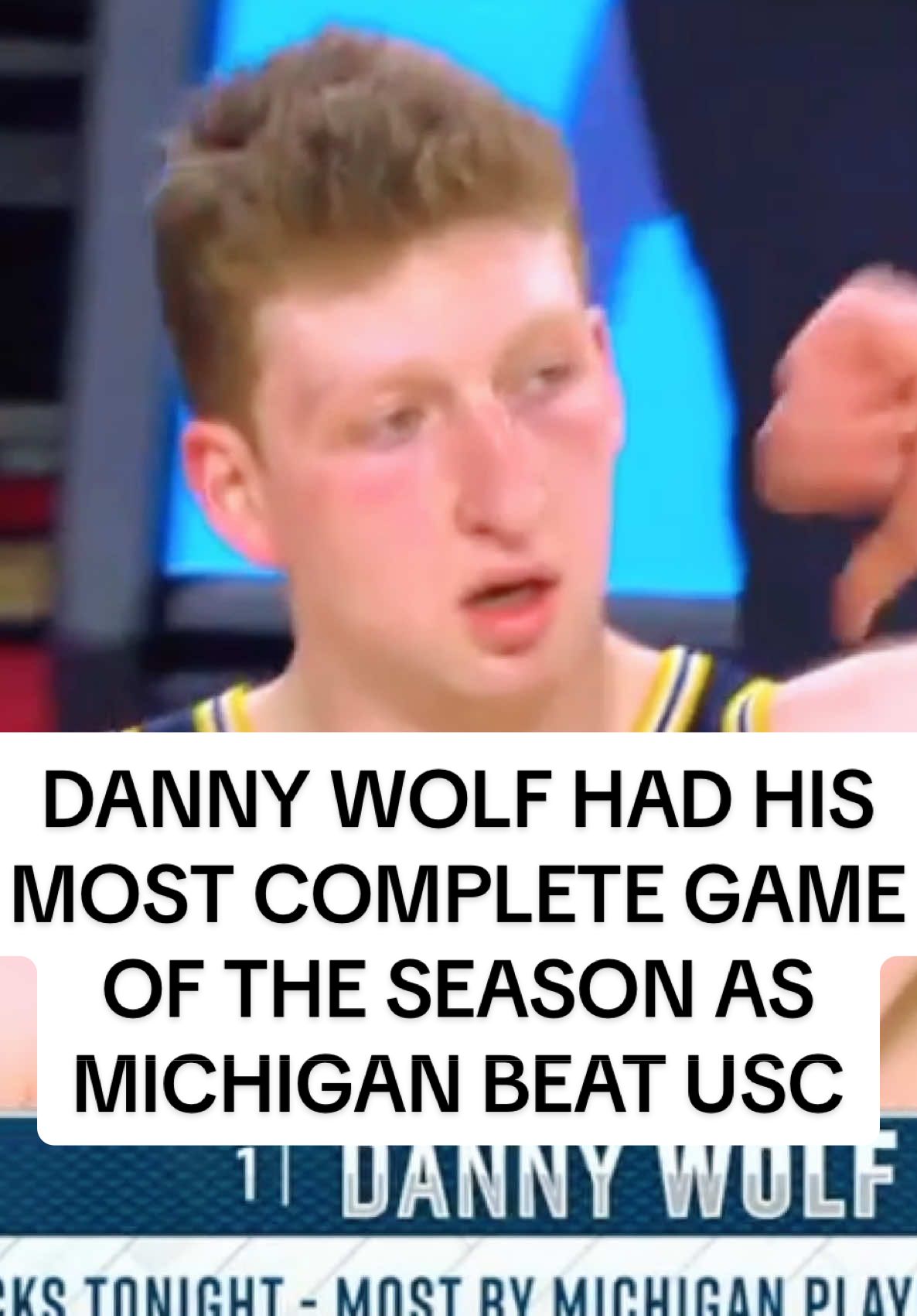 Danny Wolf’s versatility was on full display as Michigan took down USC in downtown LA #draftexpress #nbadraft#nbadraft2025#michigan#collegebasketball#goblue#israel#israeli#basketballtiktok 