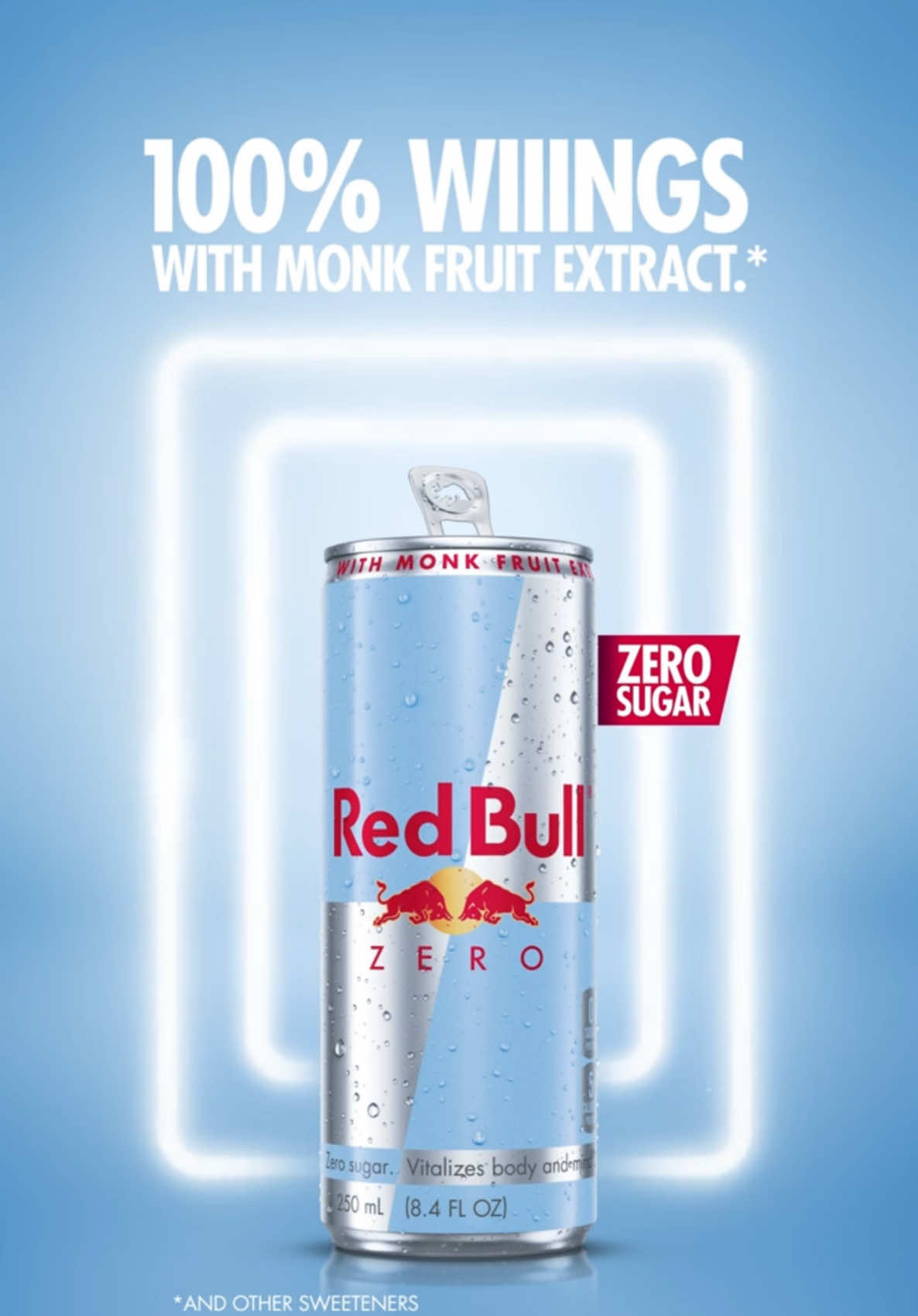 new flavor, zero sugar, 100% wiiings 🩵 Red Bull Zero is in stores near you now 🛒 #energydrink #redbull #redbullzero #sugarfree #zero    