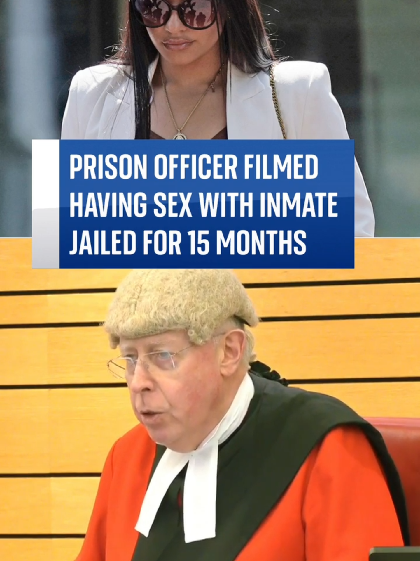 A prison officer who was filmed having sex with an inmate has been sentenced to 15 months in jail. 'I have concluded that immediate custody is necessary,' said Judge Martin Edmunds KC. #crime #police #prisonofficer