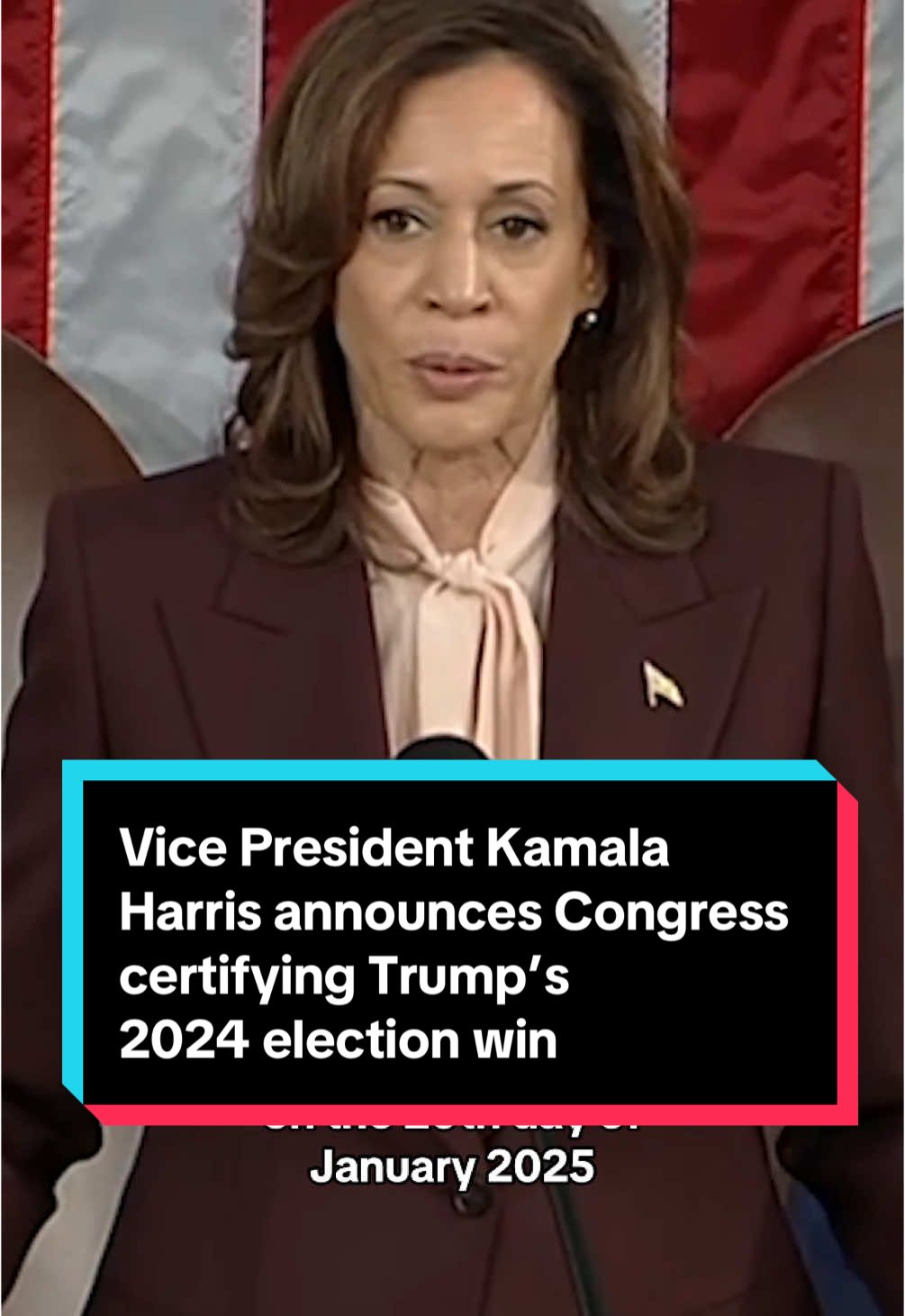 Vice President Kamala Harris officially announces Congress' certification of the 2024 election results, finalizing President-elect Donald Trump's victory. #news #congress #politics #kamalaharris #donaldtrump #trump #harris #election2024 