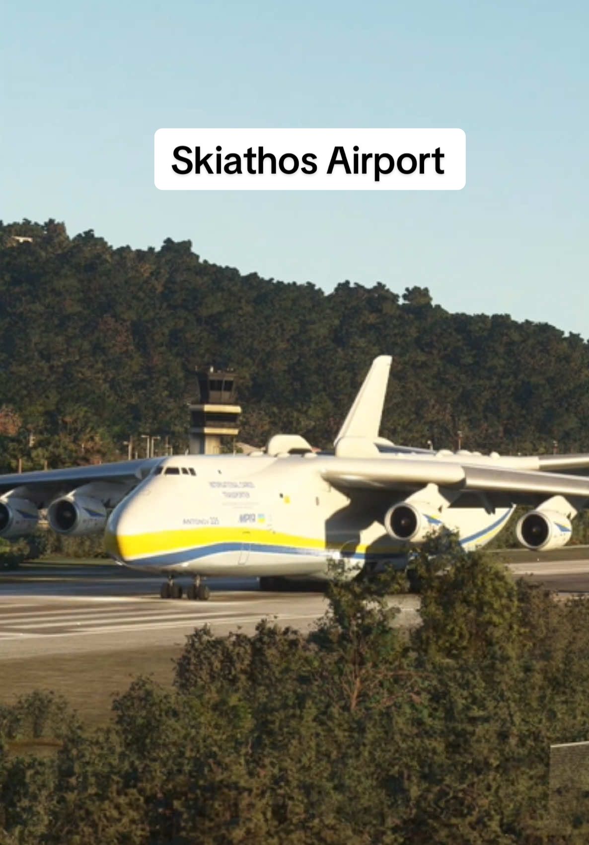 E mais uma vez o Antonov AN225 foi visto, Decolando do aeroporto de Skiathos a Caminho do Brasil . . . #creatorsearchinsights #mfs2020 #cj4 #gameplay #acidenteaereo #antonov225 #skiathos