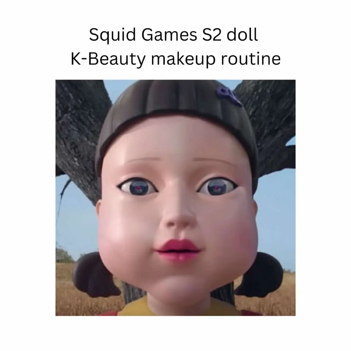 s2 squid games doll makeup routine revealed ‼️ #squidgames #kajabeauty #kbeauty 