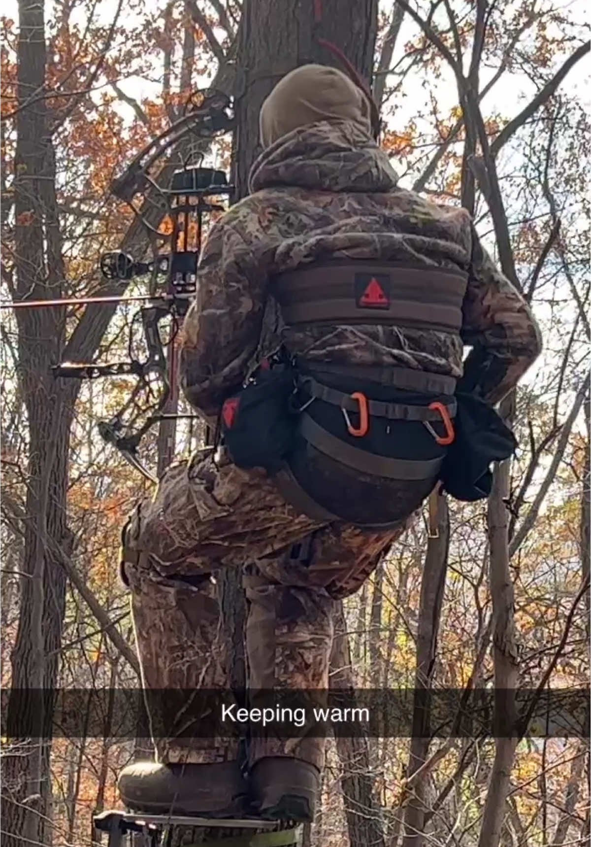 How to stay warm in the treestand. #hunting #deerhunting #fyp