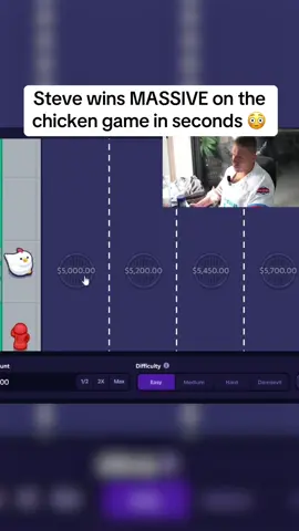 Steve wins MASSIVE on the chicken game in seconds #streamer #kickstreamer #crossyroad #stevewilldoit 