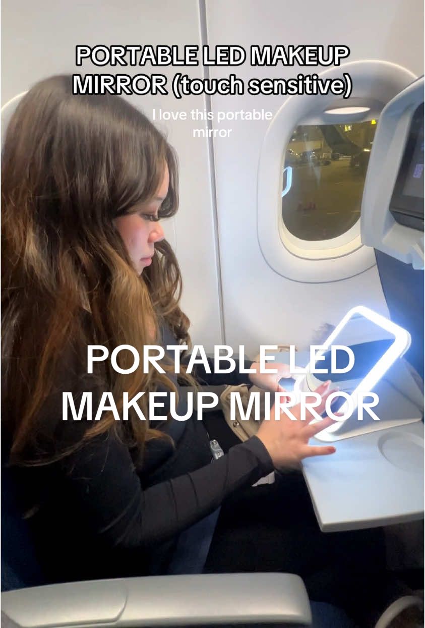 this mirror is perfect for travel. It is really lightweight comes with a case where you can stand it on its own. It’s also touch sensitive it’s wireless and  has three different light functions! I LOVE this for travel and bring this with me everywhere  but I also just use it for my daily make up! #ma#makeupmirroro#portablamakeupa#makeupmirrorlightse#ledmirror