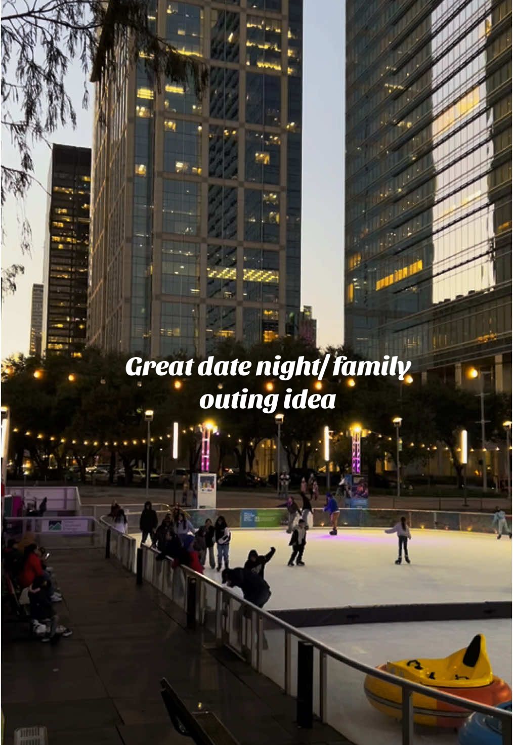 Bumper cars on Ice at Discovery Green opens today until January 19 🤭 #datenight #houston #texas #fy #fyp #parati #familytime #couple #ice #xyzbca 