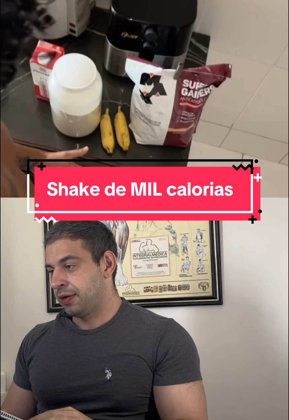 Segue na rede vizinha, me ajuda muito! Shake de 1000 calorias👇🏻 Mais um react de refeições para ganho de peso no bulking, deixa sua dúvida aqui que vou ajudar 👇🏻 #dieta #bulking #hipertrofia #academia 