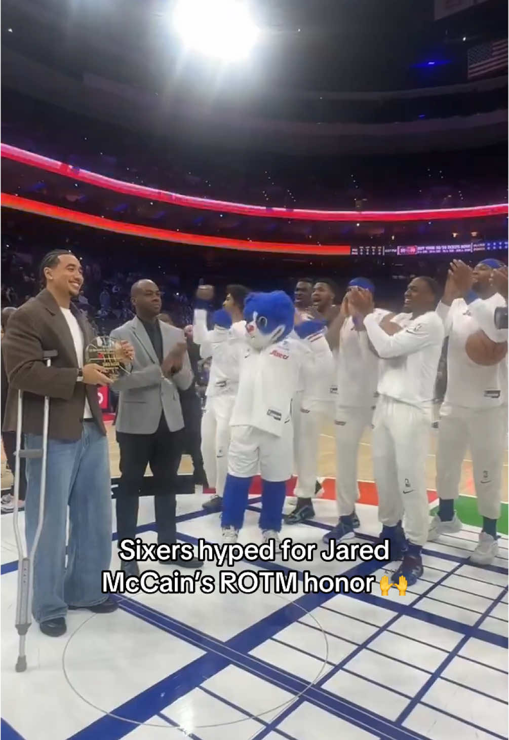 Even PG hit the dance 😂🔥 (@Philadelphia 76ers) #sixers #jaredmccain #NBA #philly