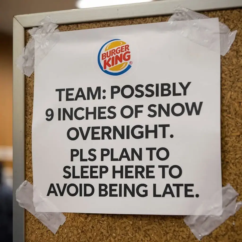 #burgerking #snow #sleep #9inches #management #callin #callout 