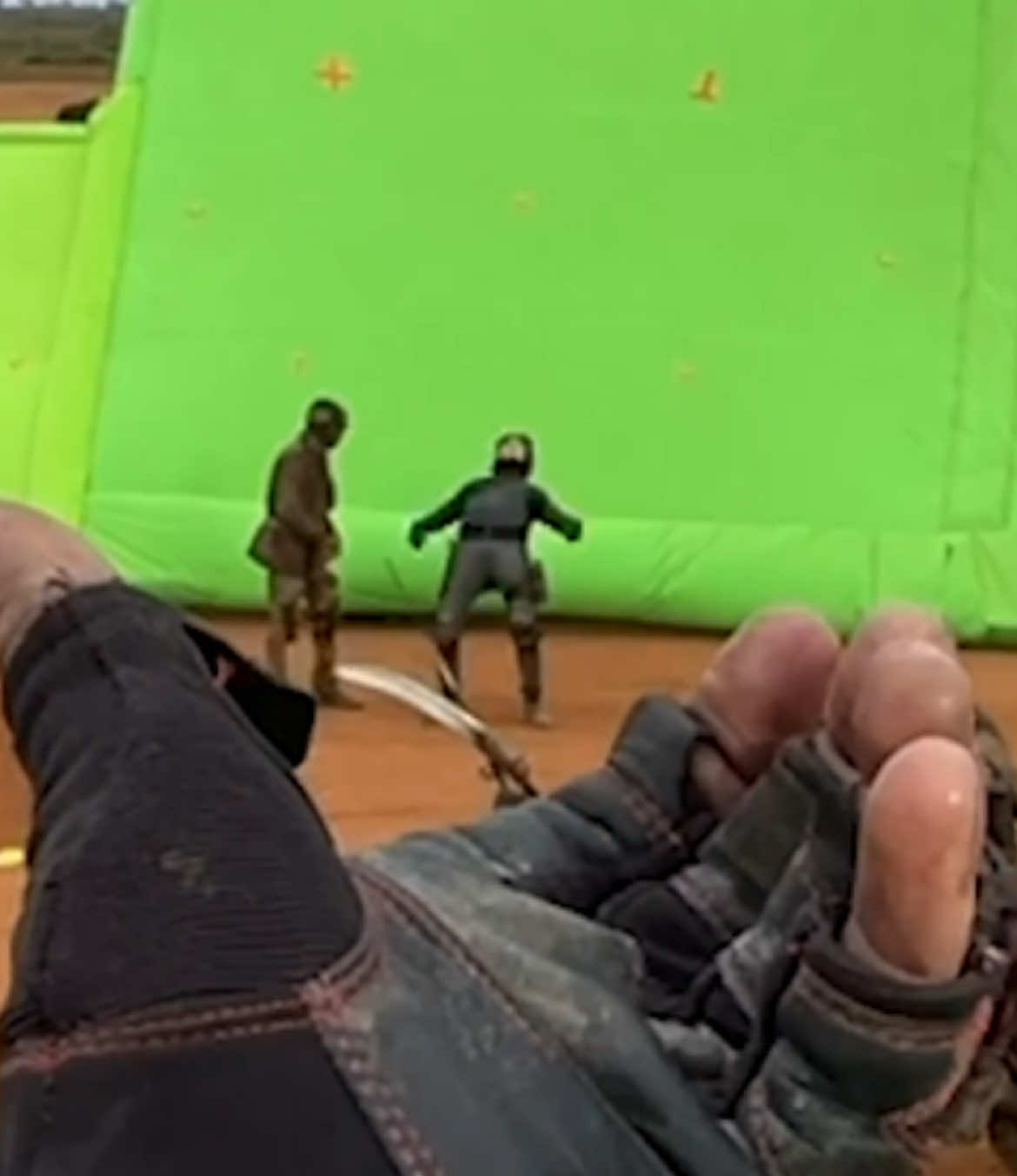 One of my fav #mimekill from the set of #furiosa starring Luke Davis, Michael Addison & Chris Matheson. Sometimes @chrishemsworth and I would be waiting atop of the 6 footer monster truck for ages. I would keep myself busy by dropping stunties.  Really hoping to score myself an audition to Extraction 3 for the sole purpose of 100 more of these for your viewing pleasure. Who’s with me?  Furiosa available digitally. One of New York Times movies of the year. Hell yeah! #bts #wbpictures