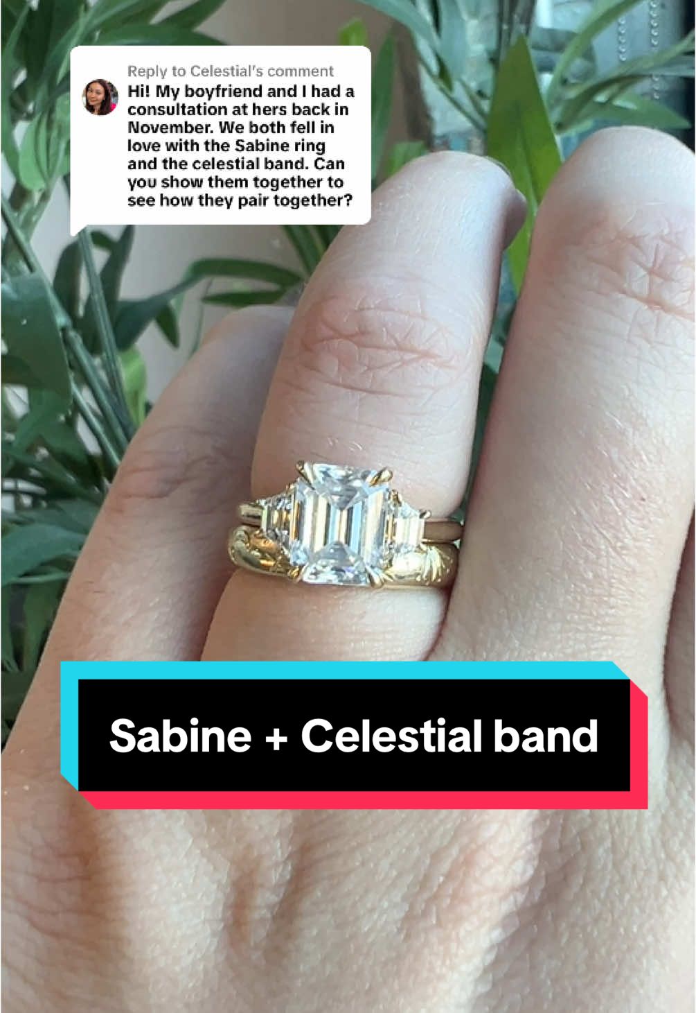 Replying to @Celestial love these together!! Such an unexpected pairing but they compliment each other well #engagementring #labgrowndiamond #labgrowndiamonds #moissaniteengagementring #labdiamondengagementring #jewelrydesigner #jewelrybusiness #engagementringinspo #engagementrings #weddingring #ringstack 