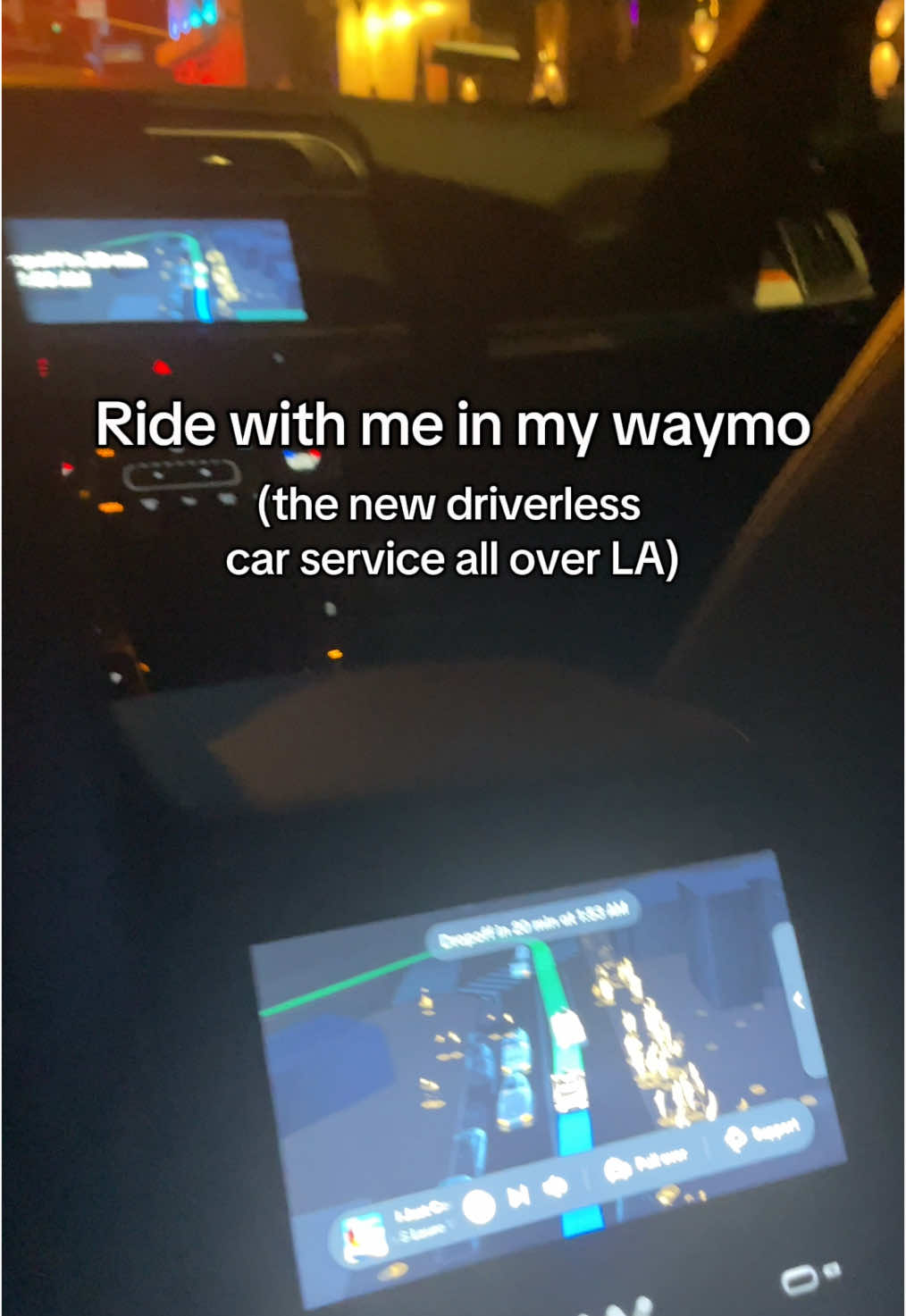 this is my 2nd time in a waymo and ion know y’all!!!!!!! I kinda like it (assuming everyone on the road is driving safely…which is the scary part)  #waymo #driverlesscar #losangeles #westhollywood #weho #roccos