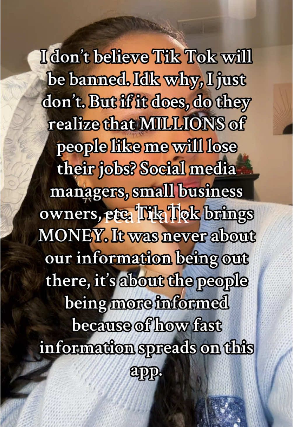 Praying that me and everyone out here doesn’t lose our jobs. As a social media manager & content creator, Tik Tok has been my full time job for 4 years now. #realtalk #tiktokban #socialmediamarketing #socialmediamanager #contentcreator 