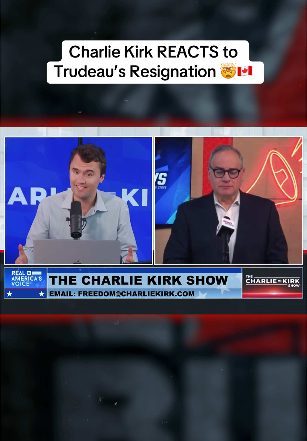 Charlie Kirk REACTS to Trudeau’s Resignation #justintrudeau #pierrepoilievre #canada 