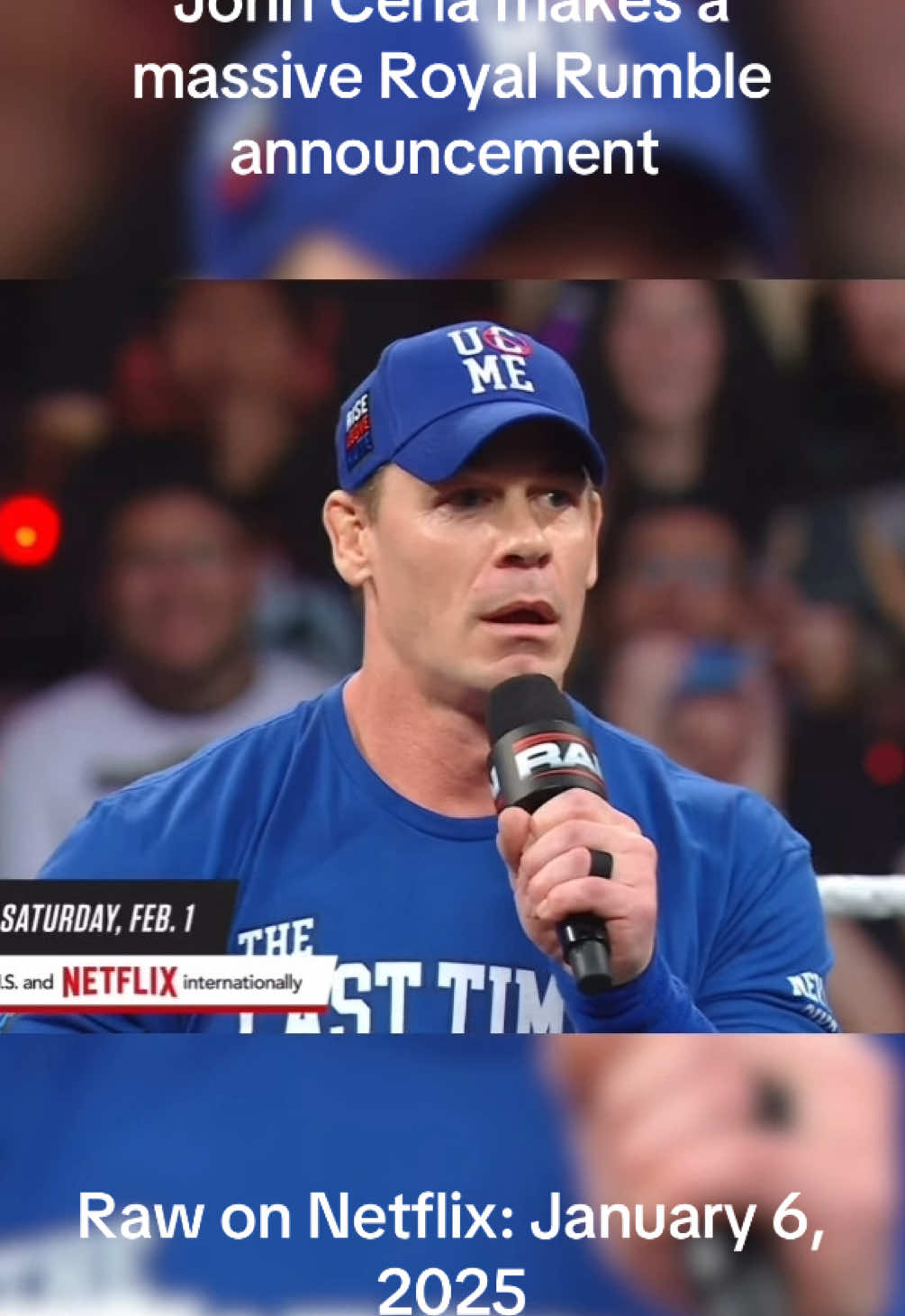 John Cena makes a massive Royal Rumble announcement #WWE #wweraw #rawonnetflix #johncena #RoyalRumble #wweonnetflix #wwetiktok #wrestling #fyp 