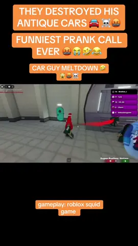 They destroyed both of his antique cars!! gameplay: roblox squid game #carsoftiktok #prankcall #squidgame #roblox #comedy #fyp #meltdown#creatorsearchinsights 