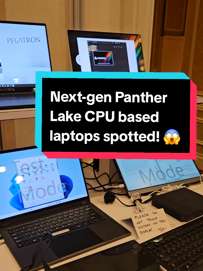 In a sneak preview session, we spotted partner laptops and concept systems... some sporting the yet to launch Intel Panther Lake CPU 😱 #ces2025 #intel #pantherlake #concept #laptop 