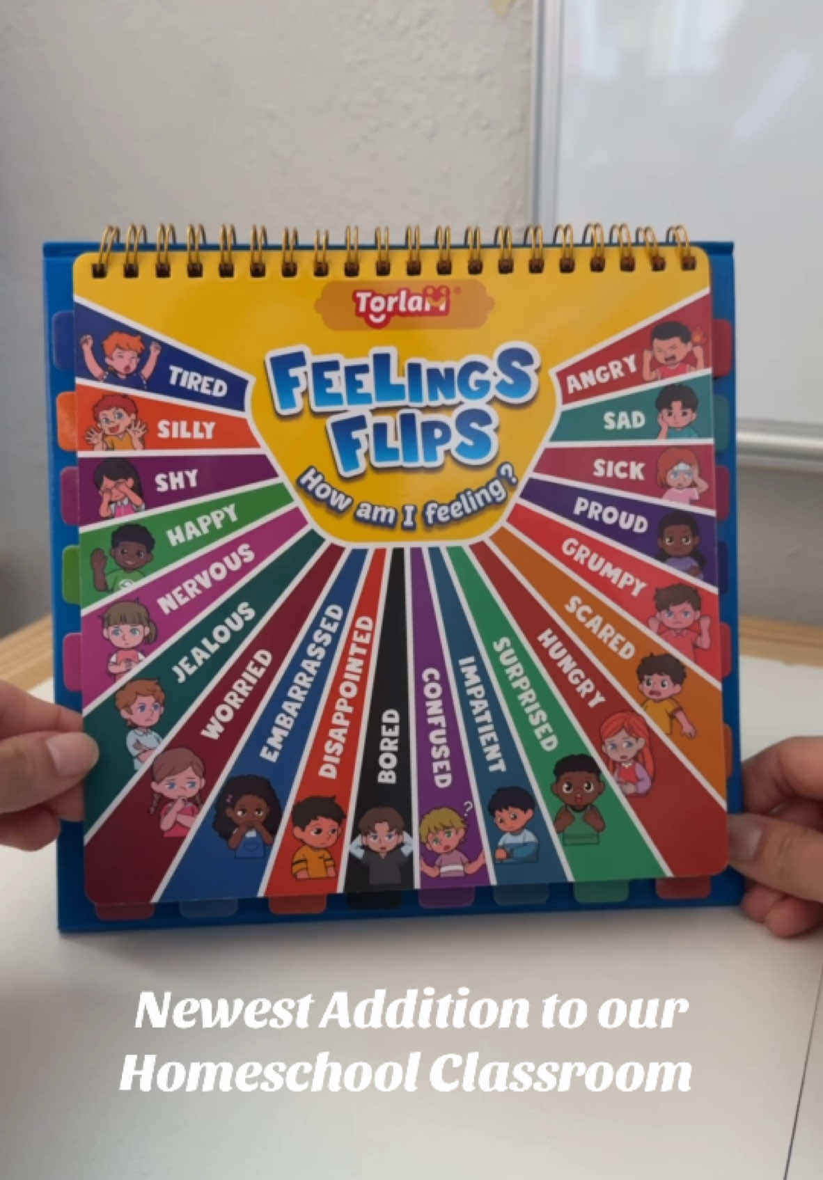 We added another resource to encourage our 2 year old toddler & 5 year old kindergartener to learn about feelings & emotions ❤️ I have so many amazing resources from @Torlam  Not only does this come with so many big pictures of different feelings, but it has an activity section towards the end!! #emotionregulation #emotionregulationforkids #socialemotionallearning #socialemotionaldevelopment #emotionalintelligence #feelings #emotions 