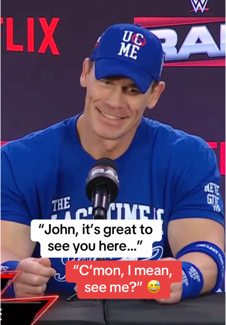 John Cena couldn’t help himself 😭 (via @WWE) #WWE #wweraw #johncena 