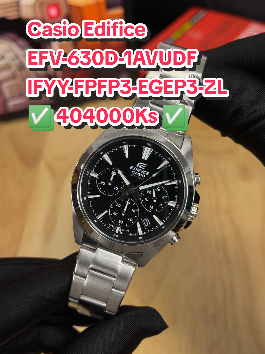 Casio Edifice EFV-630D-1AVUDF IFYY-FPFP3-EGEP3-ZL:A1 ✅ 404000Ks ✅ • Case Size : 44 mm • Water Resistance : 10 ATM • 100m water resistant • Stainless steel case #နာရီ #viral #fyp #ရောက်ချင်တဲ့နေရာရောက်👌 #edifice #တွေးပြီးမှတင်ပါ 