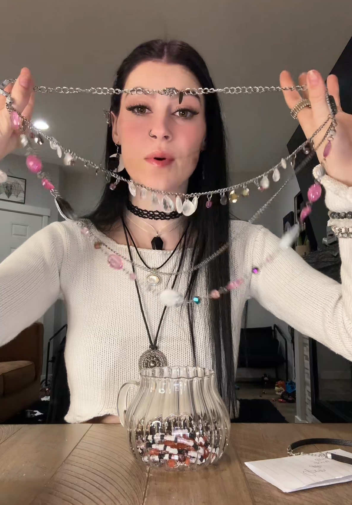 This was so fun!!! @Abby💎 pt1 🫶🏻 #jewleryoftheday #mysteryjewlerygirl #hair #alt #fyp #foryewwww #trendingvideo #OOTD #thrift #mystery #jewlery #jar #mysterybox #supportsmallbusiness #unboxingvideo 