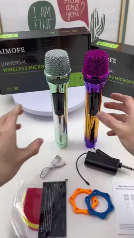 LAIMOFE ไมโครโฟนไร้สายจับคู่สีแบบชาร์จได้🔋#colorful #microphone #Fineworkmanship #สามารถ #ค่าใช้จ่าย 