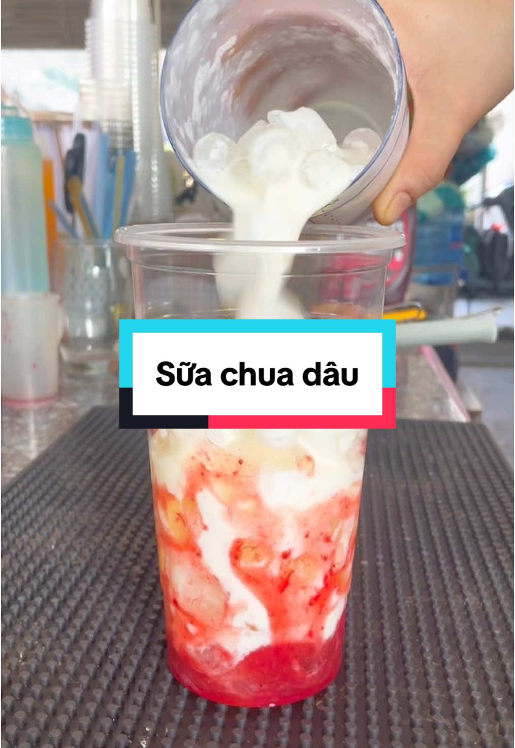 Cách làm sữa chua dâu quán e nek #tranle1692 #xuhuongtiktok #videoviral #phache #suachuadau 