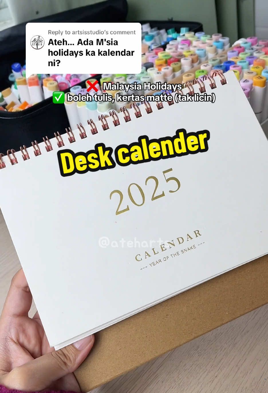 Replying to @artsisstudio Tak ada Malaysia Holidays 🧡   #calender #deskcalender #kalender #kalender2025 #reviewateharts