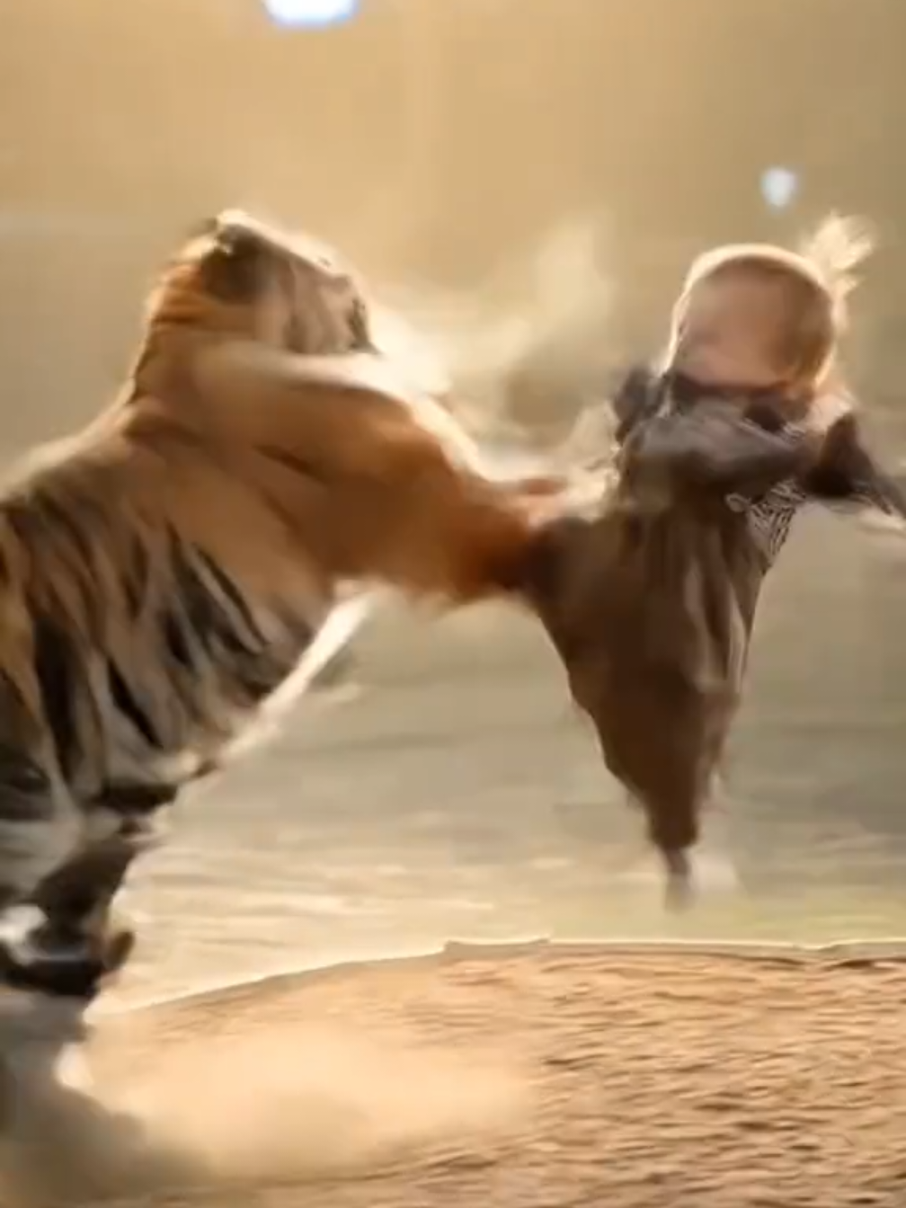 Tiger Vs Ninja Kid.. 😱😱 #transformation #funnytiktok #hybrid #for #foryou #fusion #talent #trick #agt #viral_video #aigottalent #talentotiktok #aihybrid #americagottalent #kidstiktok 