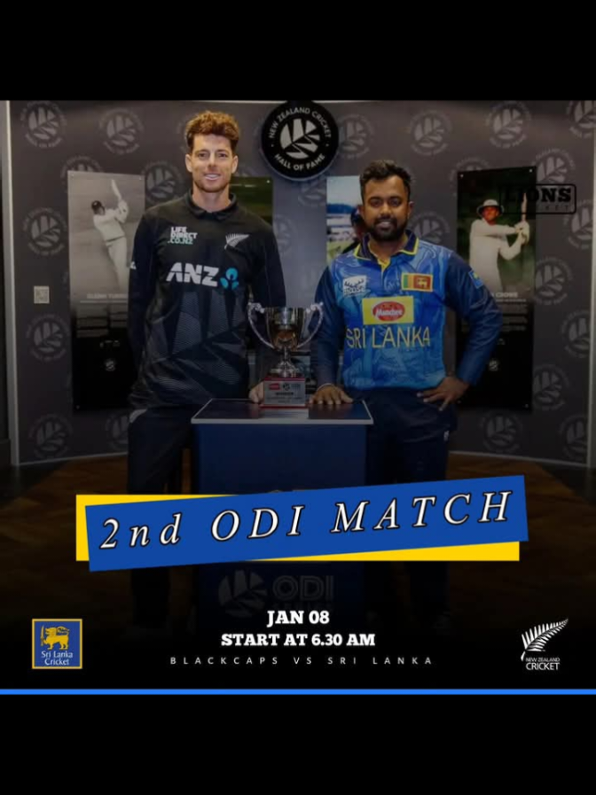 Sri Lanka 🆚 New Zealand | 2nd ODI Match 🏏💥08th Jan @ 06.30 AM (SL Time) ✅ #NZvSL #NewZealandVsSriLanka #SLvsNZ #SriLankaCricket #NewZealandCricket #CricketSer  #CricketAction #NZCricket #SLCricket #CricketBattle  #NZvSLODI #SLvsNZODI #ODISeries #NewZealandODI #SriLankaODI  #Cricket #CricketLife #CricketFans #CricketLovers #LionsCricket #LionsPride #LionsCricketFan #ICC #CricketNews #creatorsearchinsights 