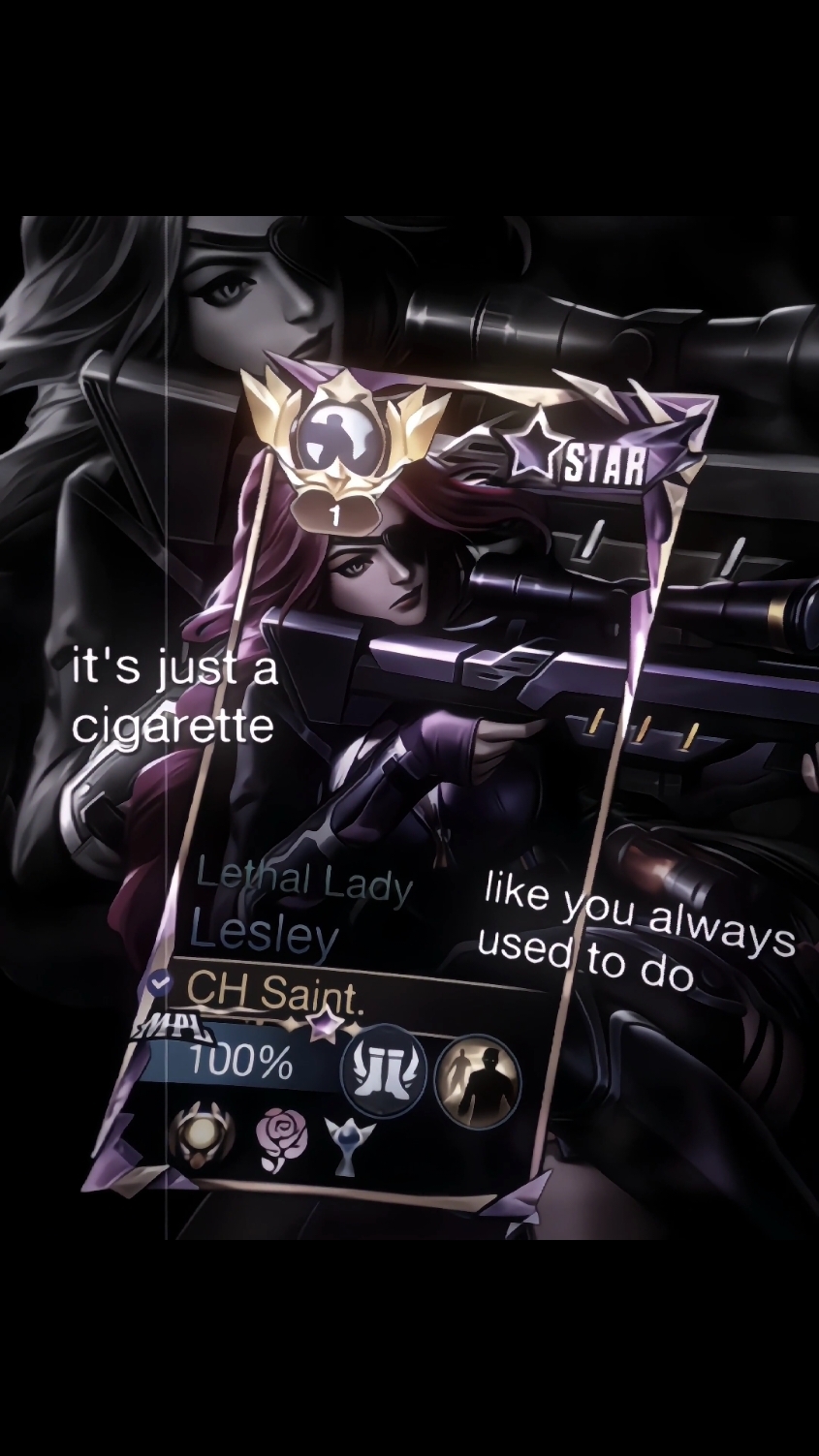 #Saint ; its just a cigarette🤷‍♂️ ‎ ‎ ─── ⋆⋅☆⋅⋆ ─── ──★ ˙ ̟fake in game: @doulline   ‎ ─── ⋆⋅☆⋅⋆ ─── #saintmlbb #dreamcatcherofc #margavoid #trending #fypシ゚ #lesley #xybca #alightmotionedit #alightmotion #cc #xmlpreset #mobilelegends #mlbbtiktok #mlbb #mlbbcreatorcamp #mlbbedit  #fyp #editing #aesthetic #preset5mb #skincc#mlbbcreator #skinstarlight #landofdawn #preset #starlightskin #collector #presetmlbbaesthetic #xml #trendmlbb #collab #moots? #presetaesthetic #presetmlaesthetic #mlbbedit #angela #lesleymlbb #lesleystarlight #mobilelegends #mobilelegendsaesthetic #viral #viralvideo #viraltiktok #slowed  #presetaestheticmlbb #mlbbedit #mlbbpresetaesthetic #aestheticeditmlbb #gusion #gusionmlbb #gusionstarlight #cigaretteduet #cigaretteduetpreset #princesschelsea #doll #dark #yabujin #horror #depressioncore #depression #gloomy #night #nightcore #gloomycore #aestheticedit