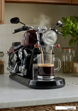 LUX.2151 Harley Inspired Coffee Machine: 🏍️ ☕ 🌟: #harleycoffeemachine #bikercaffeine #luxarts: Rev up your mornings with the Harley Inspired Coffee Machine – a bold and dynamic design that brings the spirit of the open road to your kitchen. Shaped with sleek curves and chrome finishes reminiscent of iconic Harley Davidson motorcycles, this coffee machine is perfect for those who love adventure and a great cup of coffee. Experience the Harley Inspired Coffee Machine from Luxarts, where biker passion meets brewing perfection  https://luxarts.net/harley-davidson-coffee-maker/