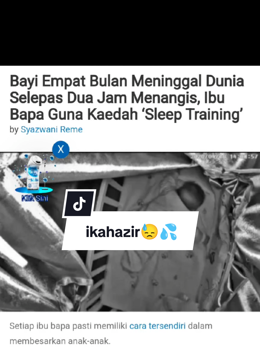 Banyak sebab Bayi Menangis, Jena siasat dahulu!! #capcut #baby #bayi #bayiviral #sleeptraining #fyppppppppppppppppppppppp #viral #news #parenting #new #ibubapa #😓💦 #malaysiatiktok #tiktokers #sedih #iam #zalikaperodua #zalikakhidmatkommuniti @h&z eshoppe 