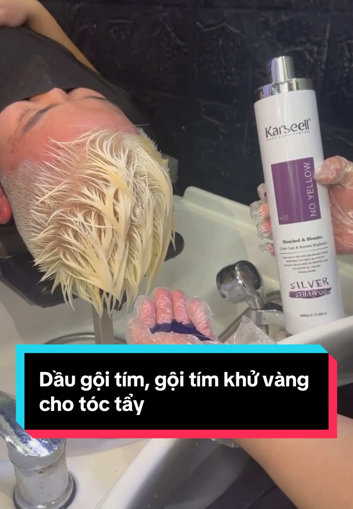 Dầu gội tím - gội tím khử vàng karseell khử ánh vàng trong 1 lần gội #karseell #bncmall #bnc #daugoitimkhuvang #goitimkhuvang 