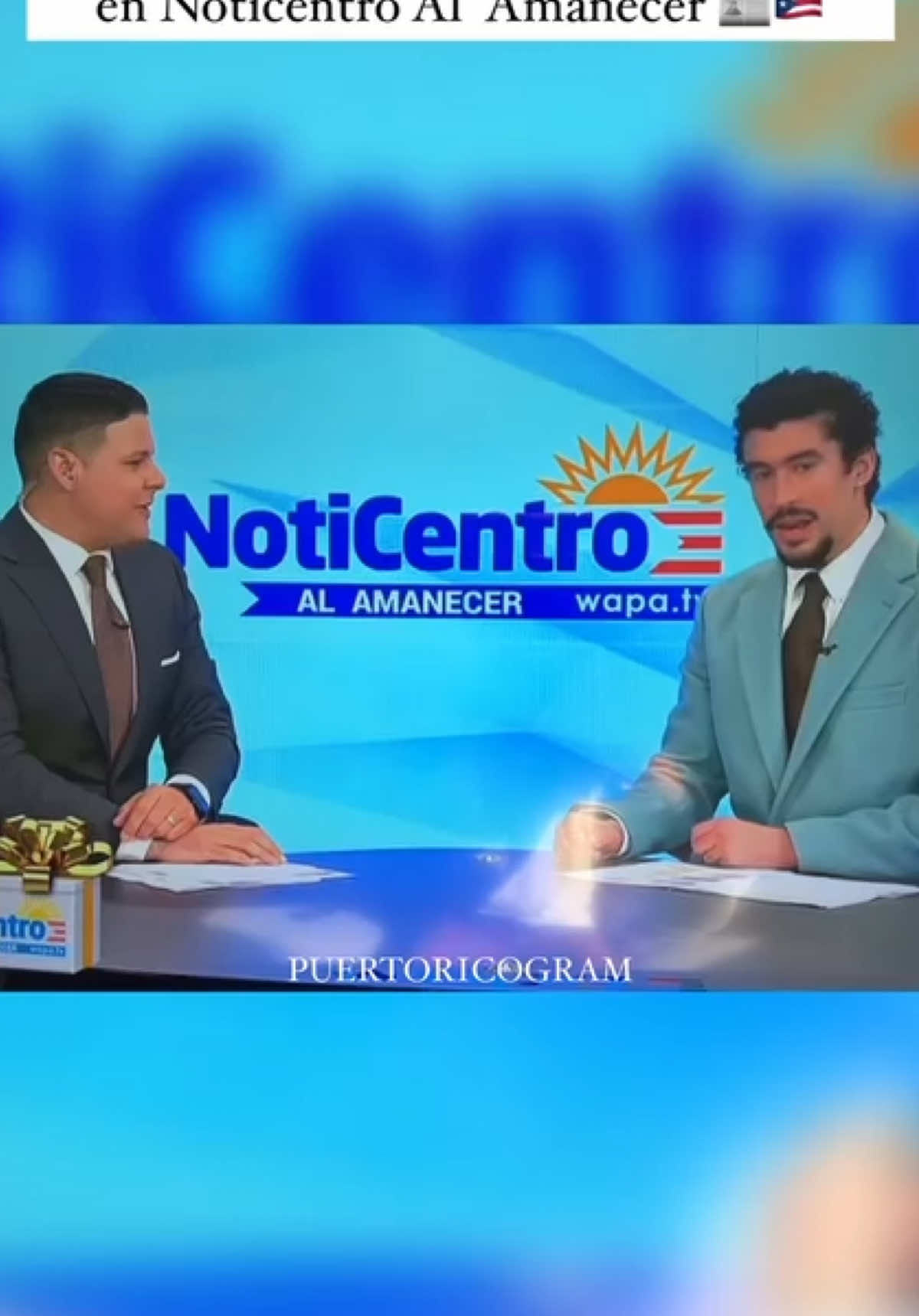 Bad Bunny es el nuevo “reportero” ancla de la edición mañanera de @noticentrowapa . 🇵🇷 #PuertoRico #PR #BadBunny